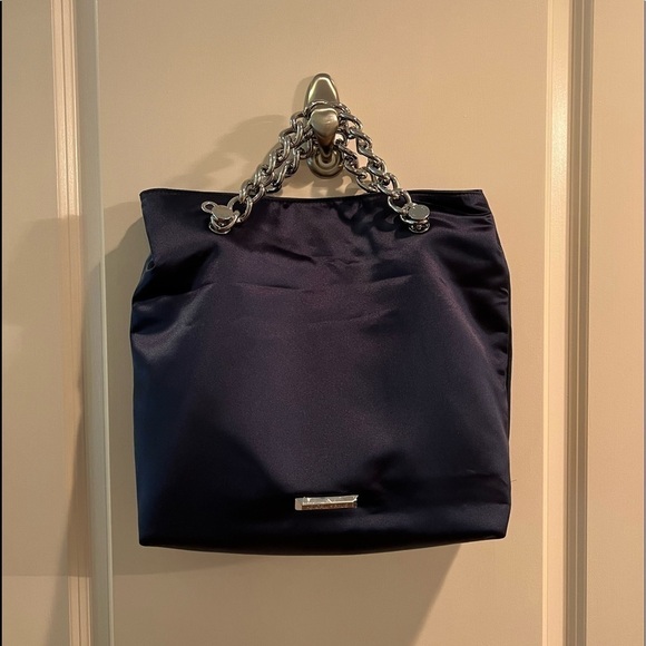 Kendall & Kylie Navy Satin Bag NWT - Picture 1 of 15